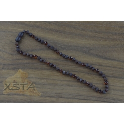 Amber necklace raw polished baroque beads